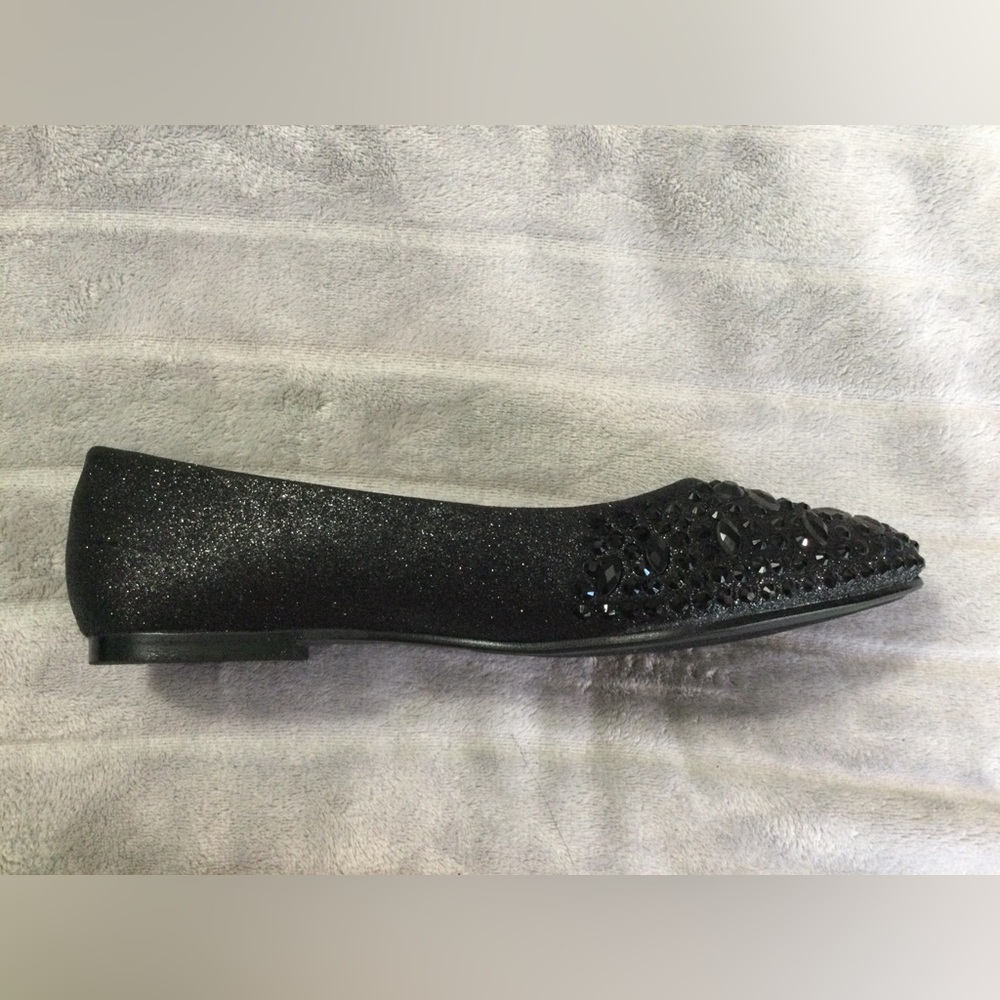 Lauren Lorraine Black Embellished Pointed Toe Ballet Flats Size 8 - Picture 7 of 11